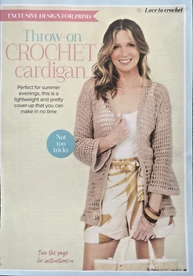PRIMA CROCHET PATTERN NOT-TOO-TRICKY-TO-MAKE LIGHTWEIGHT CARDIGAN - DK YARN - Image 1 of 3