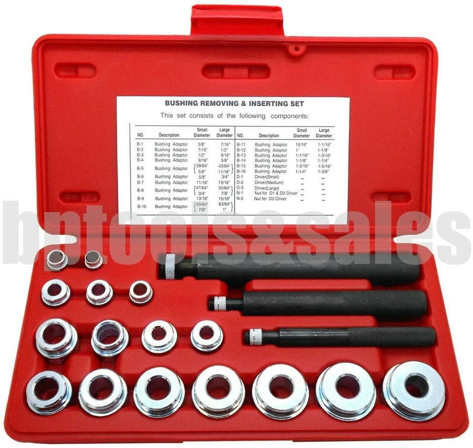 20 PC Bushing Installer Remover & Inserting Set Driver Tool Kit Automotive