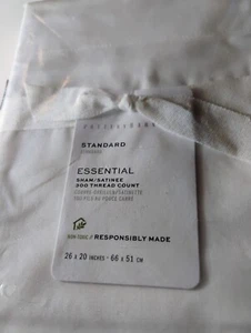Pottery Barn White Essential 300 Thread Count Sateen Sham Standard 111930 - Picture 1 of 2