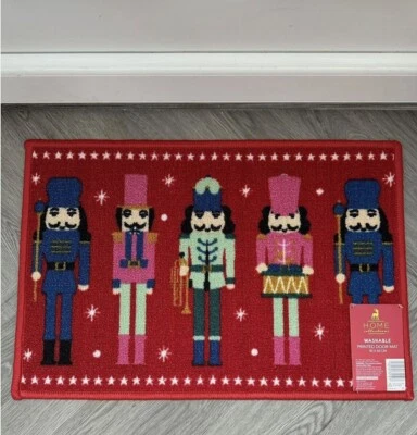 Christmas Nutcracker Non-Slip Doormat Floor Mat Durable Carpet Kitchen Entrance - Image 1 of 4