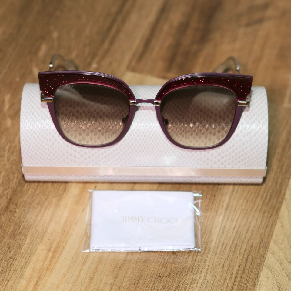 230 美元 JIMMY CHOO Rosy/S 2KJ92 51 20 140 紫色闪光渐变太阳镜意大利 — 第 1/4 张图片