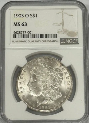 1903 O Morgan Silver Dollar NGC MS-63 Low Mintage Year - Image 1 of 3