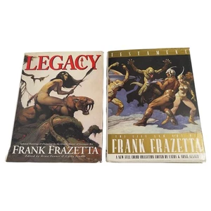 Lot Of 2 Frank Frazetta Art Book Testament And Legacy Books illustrated - Picture 1 of 4