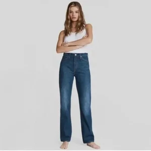 RAG & BONE Alex High-Rise Straight Leg Jeans in Stowe Dark Blue Wash Size 27 - Picture 1 of 12