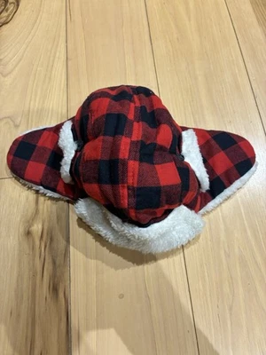 Carter’s Winter Hat Boy Infant 3-9 Months Red Checker Fleece Lined Trapper Hat - Image 1 of 3