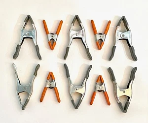 Lot of 10 Spring A-Clamps - 6 large and  4 small - Silver & Orange color - Picture 1 of 4