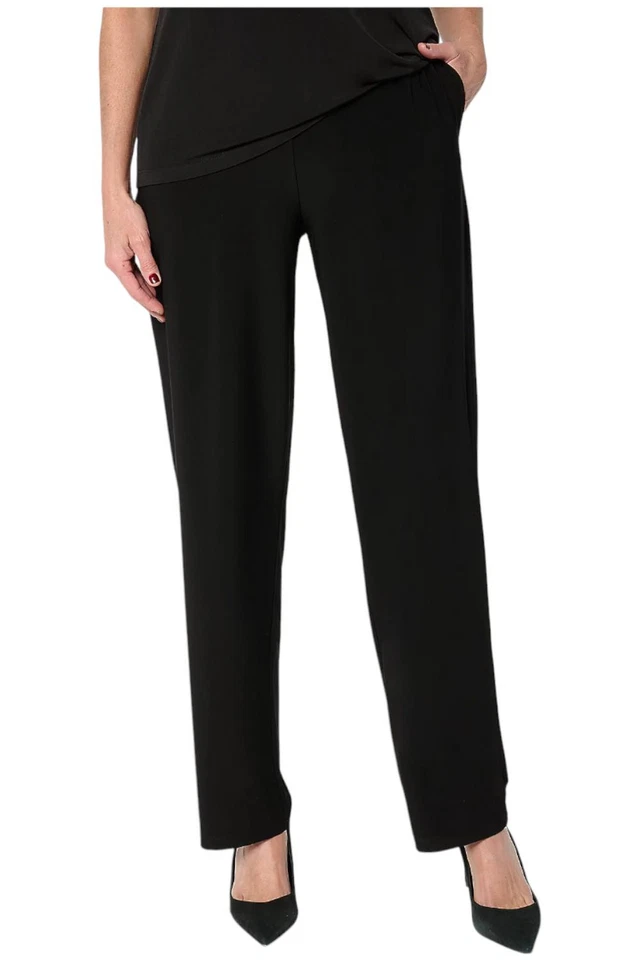 Pantalones de mujer Susan Graver LK Luxe con bolsillos negros Foto 1 de 1