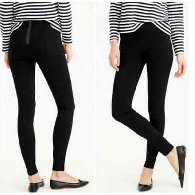 J. Crew Pixie Pant 2 Black Skinny Legging Rear Zip Black High Waist Career - Image 1 of 4