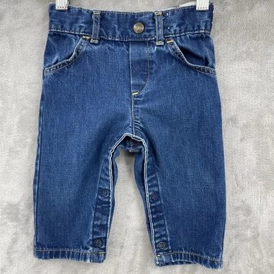 Pantalones de mezclilla Lee unisex vintage bebé 12 meses 100 % algodón hechos en EE. UU. piernas a presión Foto 1 de 4