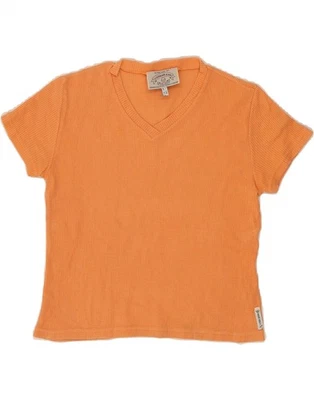 ARMANI Womens Crop T-Shirt Top UK 14 Medium Orange Cotton AY02 - Image 1 of 4