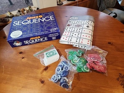 Vtg Jumbo Sequence Game 32x27 Playing Mat  Family Jax Missing Instructions - Image 1 of 4