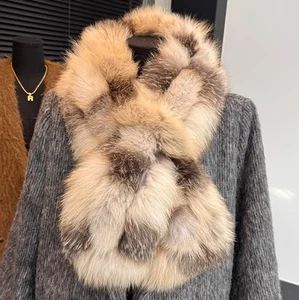 Women's Real Mink Fur Scarf Ear Muffs Neck Warmer Scarf Long fur scarf - Picture 1 of 17