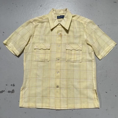 Vintage Pendleton Pen West Loop Collar Wool Plaid SS Button Shirt Made In USA M - Image 1 of 4