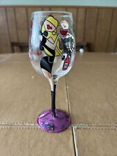 Wine Divas  Hand Painted Decorated Wine Glass by Bottoms Up