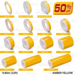 DARK YELLOW Roll Pin Stripe PinStriping Line Adhesive Tape Vinyl Car STICKER - Bild 1 von 27