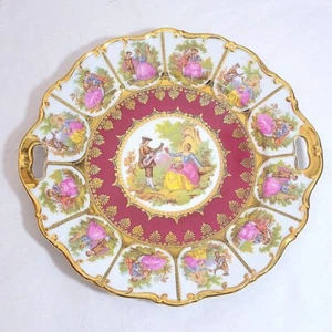 Plato de pastel vintage STW Bavaria Fragonard cortejo pareja 10 1/2" 455 - Imagen 1 de 5