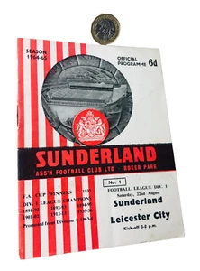 Football Programme Sunderland vs Leicester City 1964 Vintage ra - Picture 1 of 3