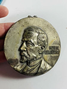 Antik um 1910 Henryk Sienkiewicz Medaille Münze Medaillon Gravur - Bild 1 von 9
