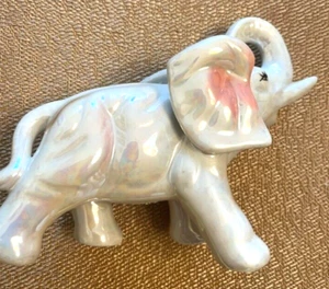 Elefante de porcelana, gris brillante nuevo 6 x 7 pulgadas - Imagen 1 de 5