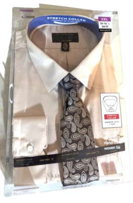 Camisa de vestir Alexander Jul 2XL cuello elástico y conjunto de corbata tejida hecha a mano larga Sl Foto 1 de 3