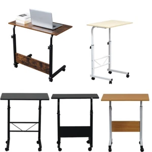 Portable 360° Rolling Mobile Laptop Desk Cart Adjustable Side Computer Table New - Picture 1 of 14
