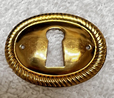 Old Keyhole Rope Detail Lock Cover Brass Colored 1 1/2 x 1 1/4 inch Key hole