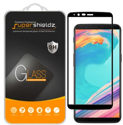 2xSupershieldz for OnePlus 5T Full Cover Tempered Glass Screen Protector (Black) - Image 1 of 4