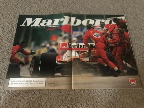 Vintage 1993 MARLBORO INDY CAR CHAMPIONSHIP RACING TEAM Poster Print Ad 1990s Cover