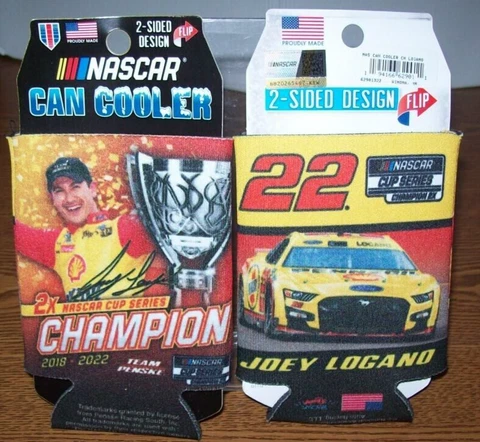 JOEY LOGANO #22 2X 2022 NASCAR CHAMPION WINCRAFT 12OZ CAN COOLER NEW!!! Cover