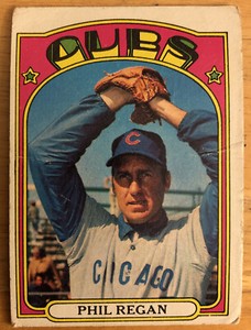 1972 Topps Phil Regan Baseball Card #485 Cubs Low-Grade Poor Many Creases