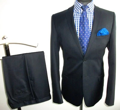 TED BAKER Endurance STRIPED SUIT Jacket Trousers Blue WEDDING RACING 40 W34 L34 - Image 1 of 4