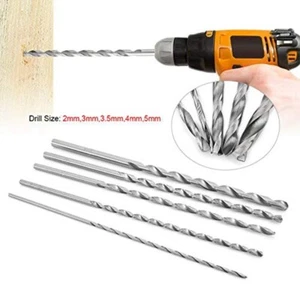 5pcs set Extra Long Precision HSS Twist drill bit 2mm,3mm,3.5mm,4mm,5mm A672 - Picture 1 of 5