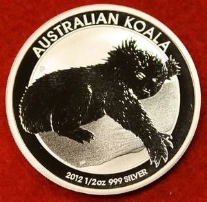 2012 Australian Koala Design 1/2 oz .999% Silver Bullion Coin round A1 - Picture 1 of 2
