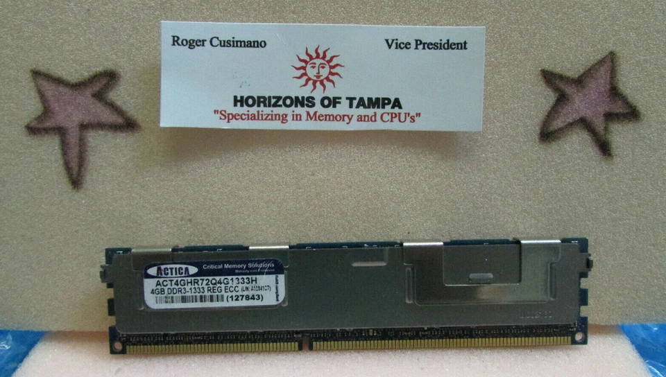 4GB Actica InnoDisk Server Memory RAM ACT4GHR72Q4G1333H DDR3-1333 Reg ECC Server - Image 1 of 1