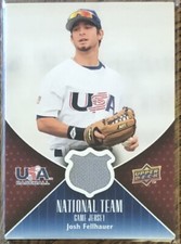2009 UPPER DECK USA BASEBALL JOSH FELLHAUER ROOKIE GAME USED CARD