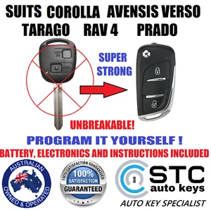 for TOYOTA 60030 COROLLA AVENSIS PRADO RAV4 TARAGO COMPLETE REMOTE FLIP KEY FOB - Picture 1 of 10