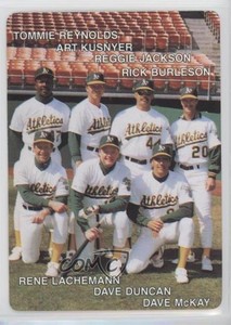 1991 Oakland Athletics Tommie Reynolds Art Kusnyer Reggie Jackson Rick Burleson
