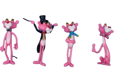4pcs/lot Action & Toy Figures Pink Panther Decoration Cartoon Toy for Children Cover