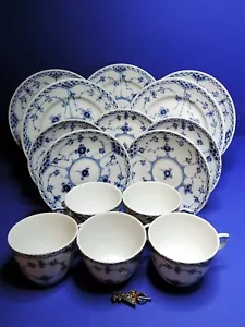 ROYAL COPENHAGEN MUSSELMALET HALBSPITZE 15 TEILIGES  KAFFEE  SERVICE  1. WAHL - Bild 1 von 8