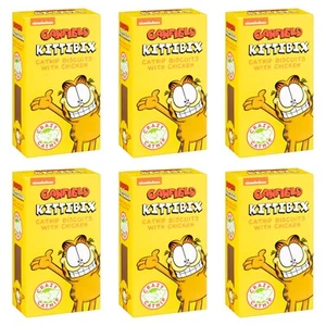 Multipack 6x80g Garfield Cat Kitten Kittibix Chicken Catnip Biscuits Food Treats - Picture 1 of 6