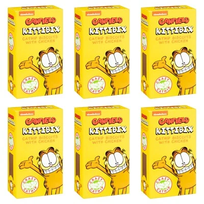 Multipack 6x80g Garfield Cat Kitten Kittibix Chicken Catnip Biscuits Food Treats - Image 1 of 4