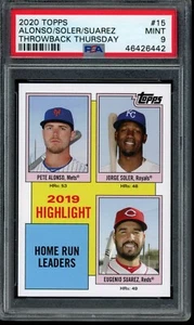 2020 Topps Throwback Thursday #15 Pete Alonso Jorge Soler Eugenio Suarez PSA 9 - Foto 1 di 2
