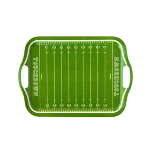 Football Touchdown Field Serving Tray Platter Football Field Bamboo 16.5 11.5 in - Picture 1 of 3