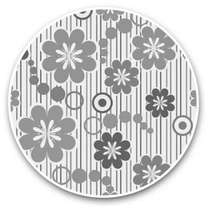 2 x Vinyl Stickers 15cm (bw) - Pretty Retro Flowers Pink #41556 - Afbeelding 1 van 8
