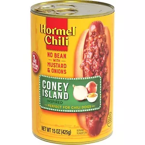 HORMEL Chili Coney Island ispirato senza fagioli senza ingredienti artificiali 15 oz 12... - Foto 1 di 4