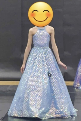 2 Lindos Vestido Desfile/Formal Azul Aqua Escala Sirena Talla 10 Foto 1 de 4