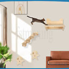 Cat Wall Shelf Set Climbing Frame Jumping Ladder W/ 2 Star Cat Scratching Posts