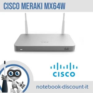 Cisco Meraki MX64W Wireless Enterprise Security Appliance Cloud + Alimentatore - Foto 1 di 1