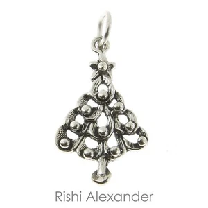 925 Sterlingsilber Weihnachtsbaum flach Charm Made in USA - Bild 1 von 2