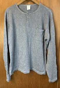 Vintage Old Navy Men’s Medium Long Sleeve Shirt Thick Cotton Ramie 22” Chest  - Picture 1 of 6